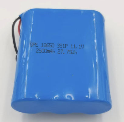 شراء 18650 بطارية الليثيوم 11.1 فولت 2500mAh مع حياة دورة 500 للكشف والمعدات الطبية تصنيع عبر الإنترنت