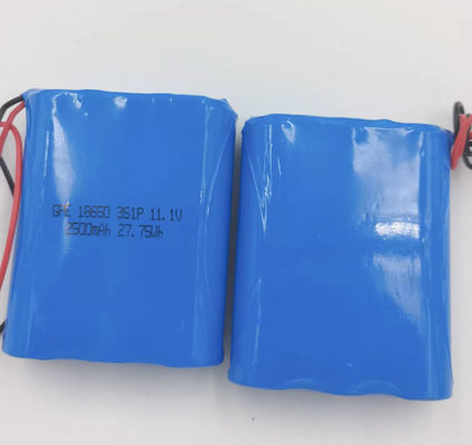 شراء 11.1 فولت 2500mAh بطارية ليثيوم أيون ICR18650 3S1P بطارية ليثيوم أيون قابلة لإعادة الشحن تصنيع عبر الإنترنت