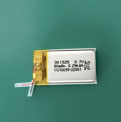 شراء 301525 3.7V 80mAh بطارية ليتيم بوليمر قابلة لإعادة الشحن بطارية ليبو لجهاز TWS سماعات الأذن تصنيع عبر الإنترنت