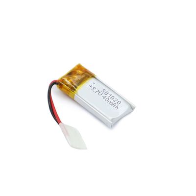 شراء 3.7V 40mAh 301020 حزمة بطارية ليثيوم بوليمر KC IEC62133 معتمد online manufacture