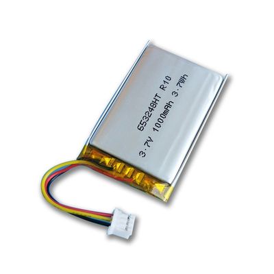 شراء 653248 النموذج 3.7 فولت 1000mAh بطارية الليثيوم البوليمر بطارية قابلة لإعادة الشحن لـ GPS والأجهزة الطبية تصنيع عبر الإنترنت