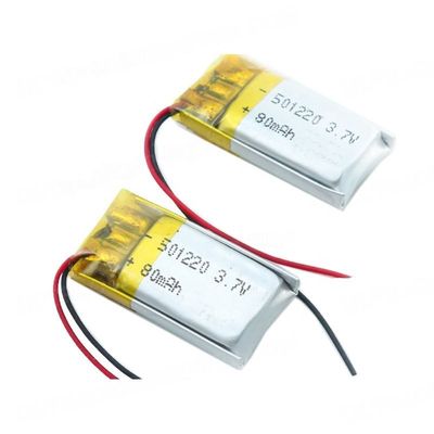 buy بطارية البوليمر الليثيوم القابلة لإعادة الشحن ذات الحجم الصغير 5 * 12 * 20mm 3.7V 80mAh للجهاز الرئيسي BT والأجهزة المحمولة تصنيع عبر الإنترنت
