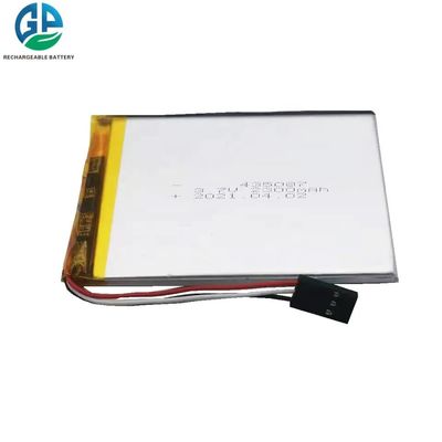 شراء 3.7 فولت 2300mAh بطارية ليبو ISO9001 معتمدة مع 500 دورة حياة بطارية الليثيوم البوليمر القابلة لإعادة الشحن تصنيع عبر الإنترنت