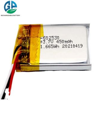 شراء KC قابلة للشحن بطارية ليثيوم بوليمر 3.7V 450mAh 1.665Wh 602530 online manufacture