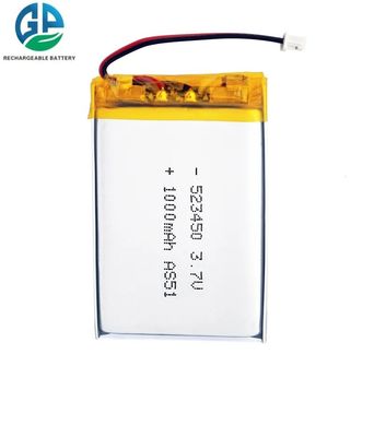 شراء KC 1000mAh 3.7v Lipo Li Polymer حزمة بطارية قابلة لإعادة الشحن 523450 online manufacture