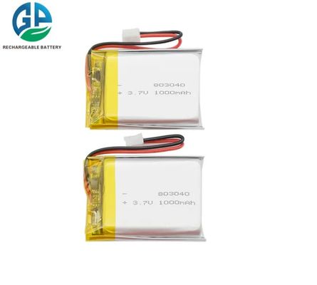 شراء بطارية ليثيوم بوليمر قابلة للشحن عالية السعة Li-Ion 803040 3.7v 1000mAh online manufacture