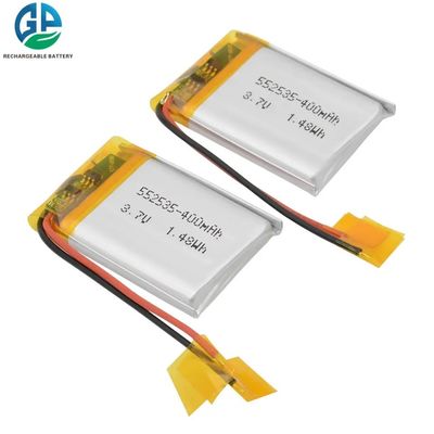 شراء بطارية كيه سي ليتيو ليتيم بوليمر 552535 3.7 فولت 400mAh مع 500 مرة عمر الدورة و PCM تصنيع عبر الإنترنت