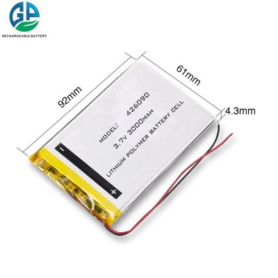 شراء بطارية الليثيوم البوليمرية ذات الإفراز العالي 426090 3.7v 3000mah بطارية ليبو مسطحة قابلة لإعادة الشحن online manufacture