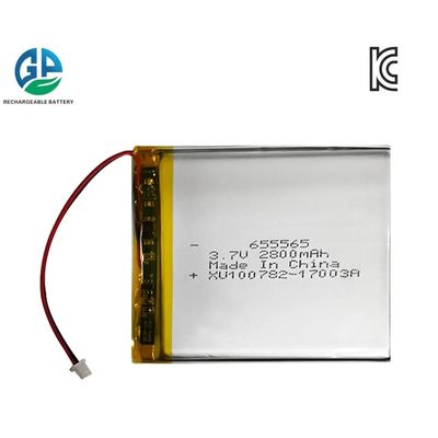شراء OEM 655565 3.7V 2800mAh KC IEC62133 بطارية الليثيوم البوليمر الليبو قابلة لإعادة الشحن تصنيع عبر الإنترنت