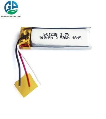 شراء 501235 160mAh قابلة لإعادة الشحن 3.7 فولت بطارية ليبو KC IEC62133 بطاريات ليتيوم بوليمر للألعاب online manufacture