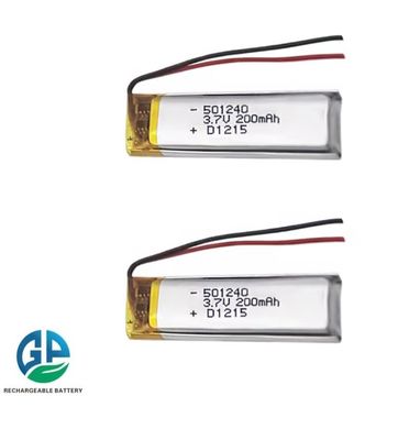 شراء بطارية لي بوليمر صغيرة 3.7 فولت 501240 200mah للعبة إلكترونية بطارية ليتيمية عالية الجودة online manufacture
