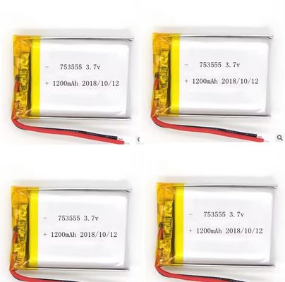 شراء الموافقة على 1200mAh 3.7v بطارية ليبو قابلة لإعادة الشحن 3.7v 1200mah 753555 بطارية الليثيوم البوليمر online manufacture