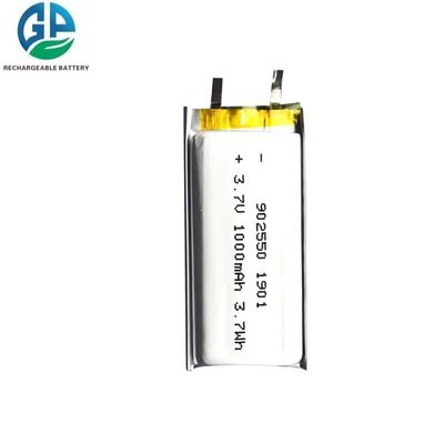 شراء بطارية الليثيوم البوليمر ذات السعة العالية 3.7 فولت KC IEC62133 بطارية لي بوليمر معتمدة 1000mah 902550 online manufacture