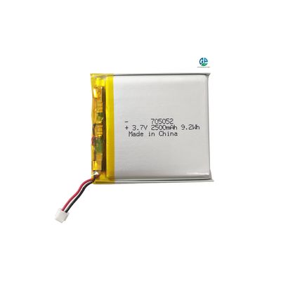 شراء بطارية ليتيم بوليمر قابلة لإعادة الشحن 3.7v 705052 2500mAh 9.25Wh بطارية ليتيم بوليمر قابلة لإعادة الشحن online manufacture