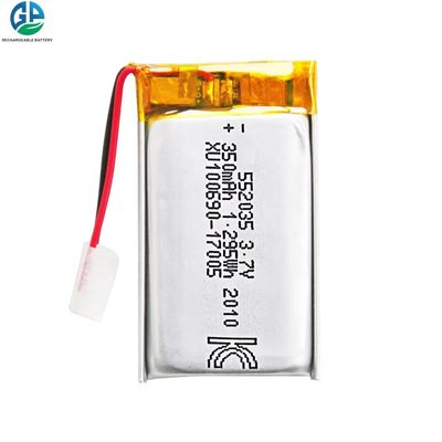 شراء KC CE المعتمد 3.7V 350mAh بطارية ليتيم بوليمر بطارية ليبو قابلة لإعادة الشحن 552035 online manufacture