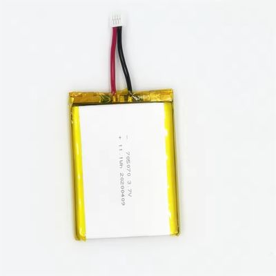 شراء بطارية الليثيوم البوليمر عالية التفريغ 3.7 فولت 705070 3000mah بطارية الليثيوم عالية السعة 30C Max60C قابلة لإعادة الشحن online manufacture
