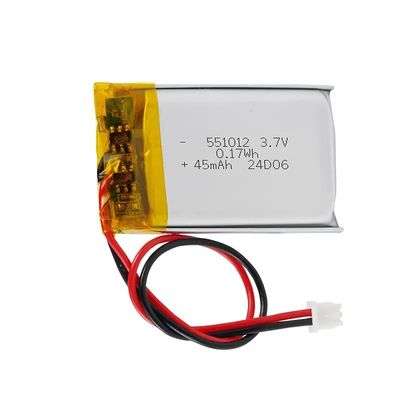 شراء بطارية الليثيوم البوليمرية الصغيرة قابلة لإعادة الشحن 45mah 3.7v 50mAh 60mAh 70mAh 3.7v 551012 بطاريات ليثيوم أيون 45mah online manufacture