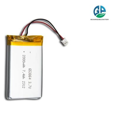 شراء 3.7 فولت 2000mah للمنتجات الرقمية الأجهزة الطبية بطارية ليتيم أيون بوليمر عالية الجودة صديقة للبيئة 653864 2000mAh online manufacture