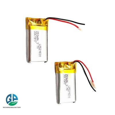 شراء IEC62133 KC المعتمدة البوليمر قابلة لإعادة الشحن ليبو 521630 250mah 3.7v بطارية الليثيوم online manufacture