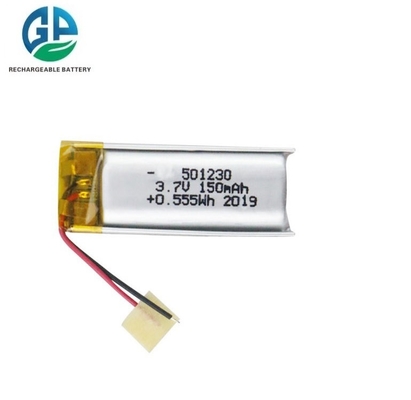 شراء KC Approved Rechargeable Lithium Polymer Battery 3.7V 150mAh With PCB Wires 150mAh 501230 3.7v online manufacture