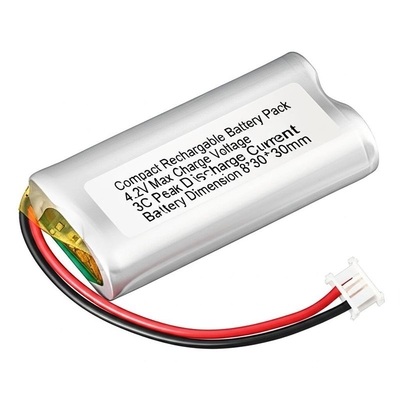 شراء Compact Rechargeable Battery Pack 4.2V Max Charge Voltage 3C Peak Discharge Current Battery Dimension 8*30*30mm with PCB online manufacture