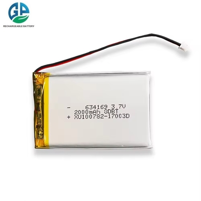 شراء High Discharge Rate Battery 30C Max60C Rechargeable 634169 2000mAh 3.7V Li-Polymer Battery For Electric Folklifts online manufacture