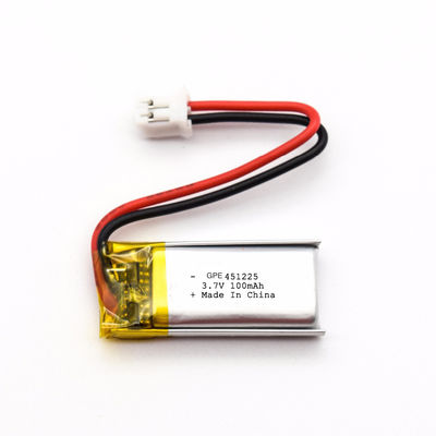 شراء IEC62133 451225 3.7 فولت 100 مللي أمبير بطارية ليبو online manufacture