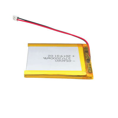 شراء UN38.3 3.7 V 2000mAh Lipo 654060 Li Polymer Battery Pack online manufacture