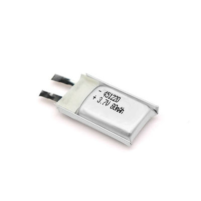 80mAh 451220 3.7V KC بوليمر بطارية ليثيوم مع سلك موصل PCM