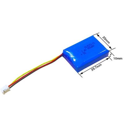 قابلة لإعادة الشحن 502535400mAh 7.4V Lipo Battery Pack KC IEC62133 معتمد