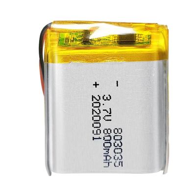 3.7V 800mah 803035 حزمة بطارية ليثيوم بوليمر 500 دورة حياة