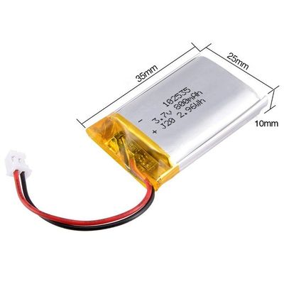 3.7V 800mAh بطاريات ليثيوم بوليمر ، 102535 حزمة بطارية ليثيوم بوليمر