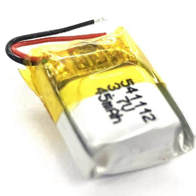 بطارية الليثيوم البوليمرية الصغيرة 45mAh 3.7V مع حياة دورة 500 للهواتف السمعية والأجهزة الذكية