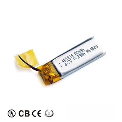 ألعاب 401030 80 مللي أمبير 3.7 فولت بطارية ليثيوم بوليمر KC مع سلك موصل PCM
