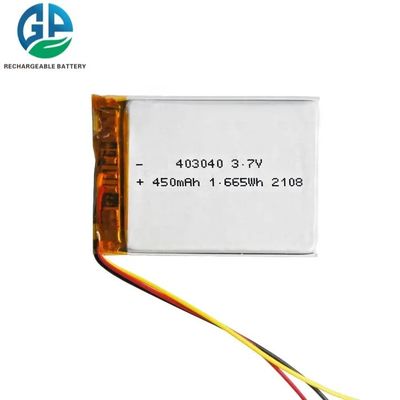 قابلة للشحن بطارية ليثيوم بوليمر KC ليبو 3.7V 403040450 مللي أمبير 1.665wh