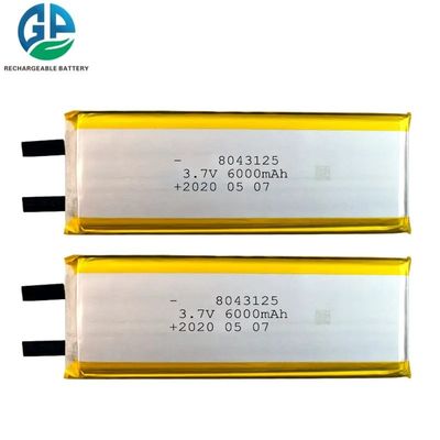 6000mah 8043125 3.7v 1s بطارية ليبو قابلة للإعادة الشحن