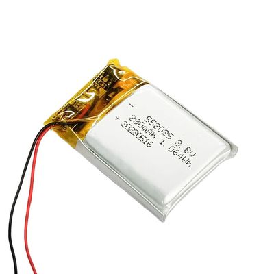 552025 3.8V 280mAh بطارية لي أيون مع 500 مرة عمر دورة للساعة الرقمية