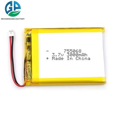 معتمد من كيه سي 755068 نموذج 3000mAh بطارية الليثيوم البوليمر بطارية قابلة لإعادة الشحن