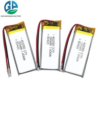 تمت الموافقة على 3.7 فولت 380mAh 402050 بطارية البوليمر الليثيوم
