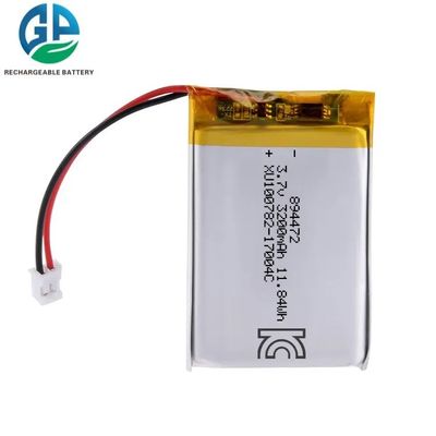 894472 3.7 فولت 3200 مللي أمبير في الساعة معتمد KC IEC62133 بطارية ليثيوم أيون قابلة لإعادة الشحن للطائرات بدون طيار