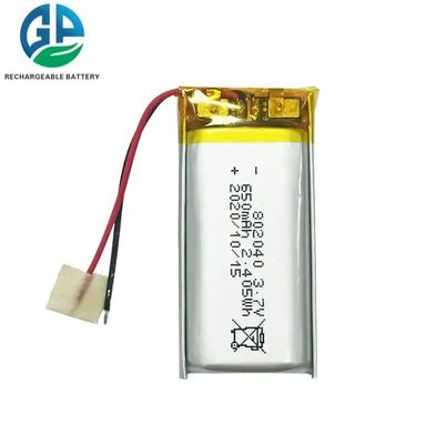 KC IEC62133 الموافقة على 3.7 فولت بطارية قابلة لإعادة الشحن 802040 3.7v 650mah مع بطارية Pcb Li-Polymer