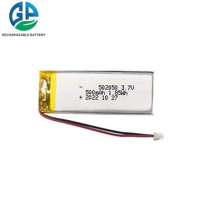 تمت الموافقة على بطارية الليثيوم بـ 3.7 فولت بطارية الليثيوم البوليمر 500mah 502050 بطارية الليثيوم البوليمر