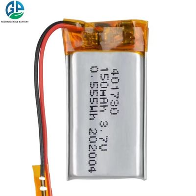 تمت الموافقة على بطارية الليثيوم البوليمر بـ 3.7 فولت 150mAh 401730 مع أسلاك PCB