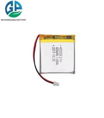 تمت الموافقة على بطارية قابلة لإعادة الشحن بـ 3.7 فولت لي بولي 403035 400mah للأجهزة الذكية