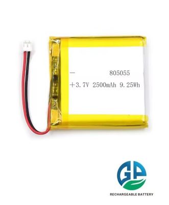بطارية ليثيوم بوليمر معتمدة من KC IEC62133 بقوة 3.7 فولت و 2500 مللي أمبير في الساعة، حزمة بطارية ليثيوم بوليمر قابلة لإعادة الشحن