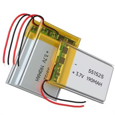 551525 3.7V 190mAh بطارية الليثيوم البوليمر KC UN38.3 بطارية ليبو قابلة لإعادة الشحن