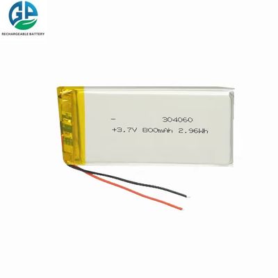 3.7V 800mah IEC62133 KC موافقة 304060 بطارية البوليمر الليثيوم 500 مرة عمر الدورة