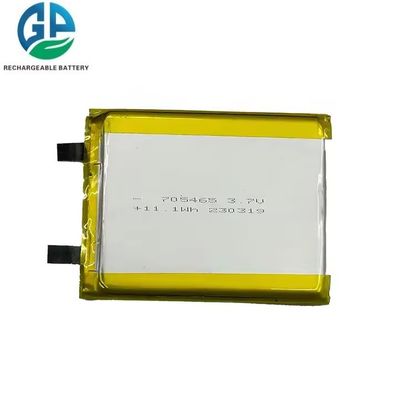 بطارية بطارية شحن عالية 3.7V 3000mah 30C Max60C بطارية ليبو مسطحة قابلة لإعادة الشحن بطارية عالية السعة 705465