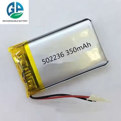 معتمد من قبل CE 3.7V 350mAh 502236 بطارية الليثيوم البوليمر حزمة بطارية لي بولي قابلة لإعادة الشحن