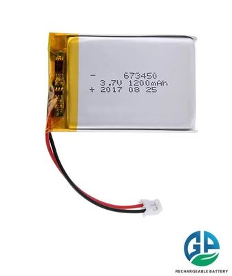 3.7v بطارية الليثيوم الأيونية البوليمرية ذات السعة العالية قابلة لإعادة الشحن 1200mah 673450 لأجهزة الكترونيات الاستهلاكية